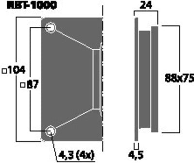 Monacor RBT-1000 Bånddiskant 80W med Waveguide - Høj Følsomhed