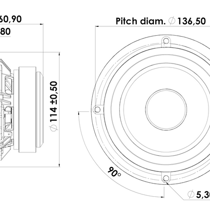 Scan-Speak 5" Bas/Mellemtonehøjttaler 15W/4424G00 - Stabil & Lav Forvrængning