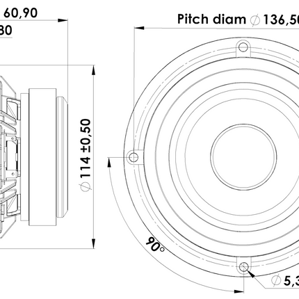 Scan-Speak 5" Discovery Bas/Mellemtone Højttaler - 15W/8424G00