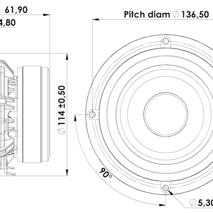 Scan-Speak 5" Discovery Bas/Mellemtone 15W/8434G00 Højttaler - Optimal til 2-Vejs