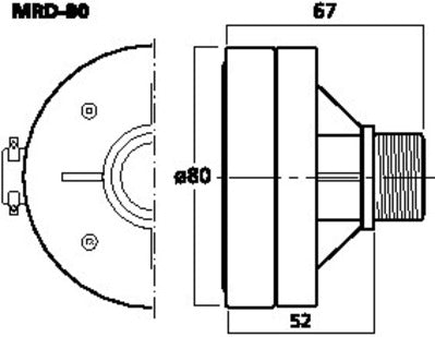 Erstatningsdiskant driver Soundboks 3   MRD-80 Kompressions Driver til Diskant, 107dB, 5000Hz+, 35mm Gevind
