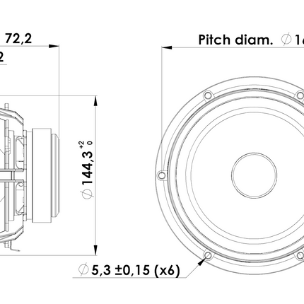 Scan-Speak 6" Discovery Bas/Mellemtone Højttaler, 18W/4424G00 - 4 Ohm
