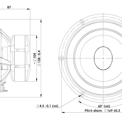 Scan-Speak 18WE/8542T00 6" Ellipticor Bas - High-End 8 Ohm Højttaler