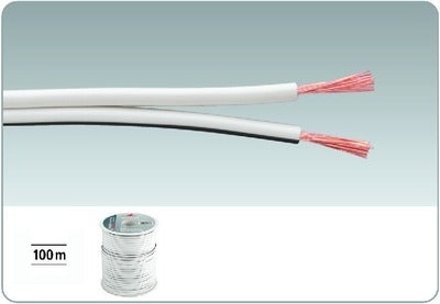 Højttalerkabel 100m Hvid SPC-75/WS  0,75mm2 kobber