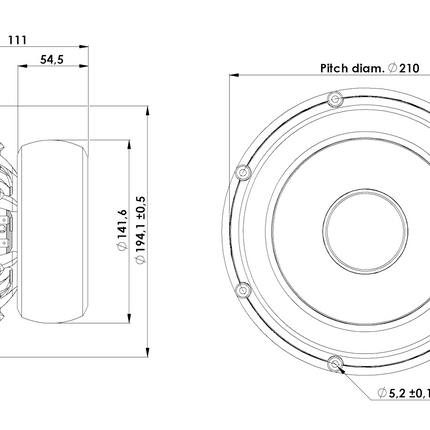 Scan-Speak Revelator 8" Bas - 22W/8857T00