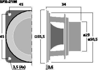 SPX-21M 2" Hi-Fi Fuldtone Højttaler 35W med Nerodynium Magnet
