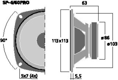 4" IMG Stage Line SP-4/60PRO Mellemtone Højttaler, 60W, 8Ω"