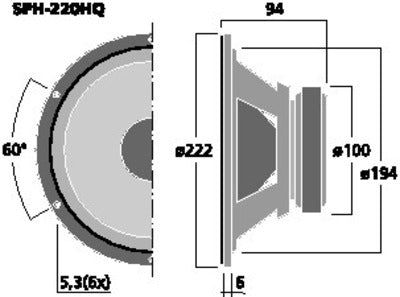 8" High-End Basenhed 180W - Perfekt Til Gulvhøjttaler SPH-220HQ