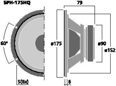 SPH-175HQ Basenhed 6,5": Varm Lyd & Punch for Musikelskere 120W"