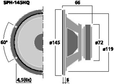 5,25 100W High-End Bas/Mellemtone Højttaler - Varm Lyd SPH-145HQ