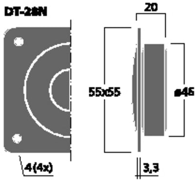 Monacor DT-28N 100W Neodymium Diskant Dome | Hi-Fi 8 Ohm Silkedome