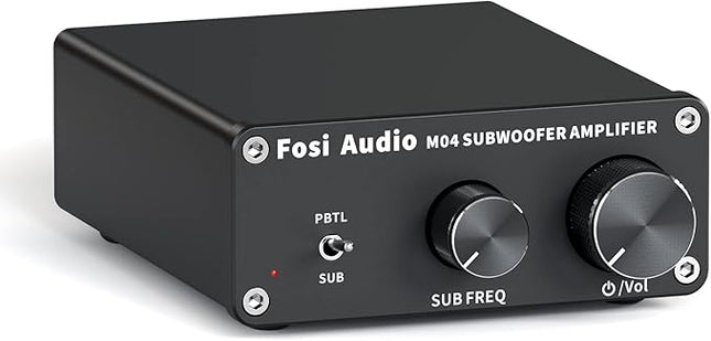 Fosi M04 Hi-Fi Forstærker 100W helt ned til 2 ohms belastning & Subwoofer Funktion