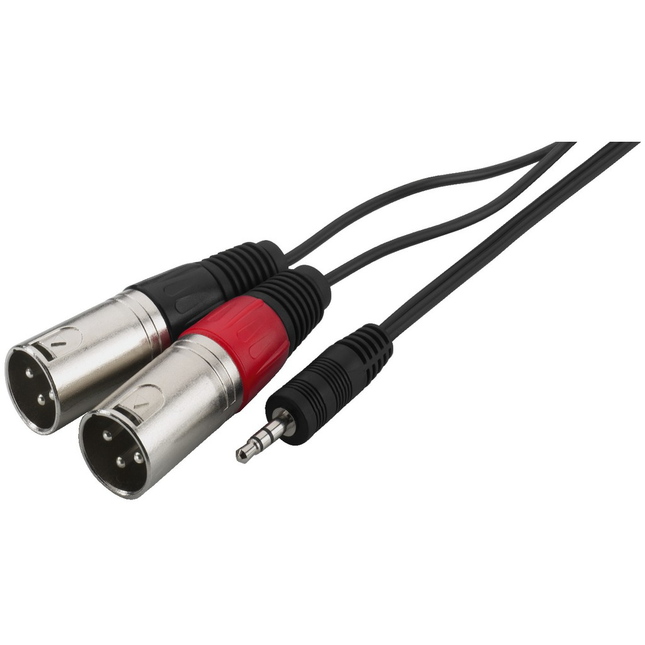 Adapter 3,5 mini jackstik til XLR han 1 meter - MCA-129P