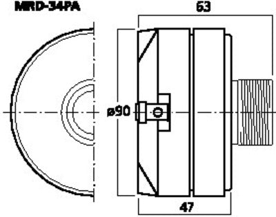 MRD-34PA Kompressionsdriver 34,5mm - Klar Diskant over 4KHz
