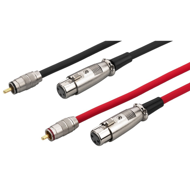 XLR til RCA Lydkabel 1.5m MCA-158J - Støjfrit, Rød/Sort