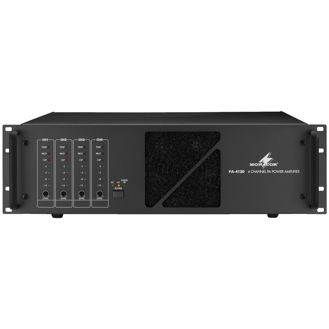 Monacor PA-4120 Forstærker 4x120W - Kraftfuld Lyd & Robust Design