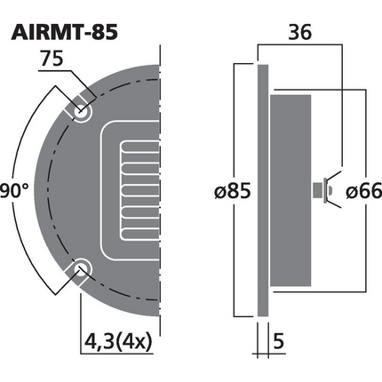 Monacor AIRMT-85 Bånddiskant: Klar Lyd 2500-30KHz, til Hi-fi Højttalere 150W