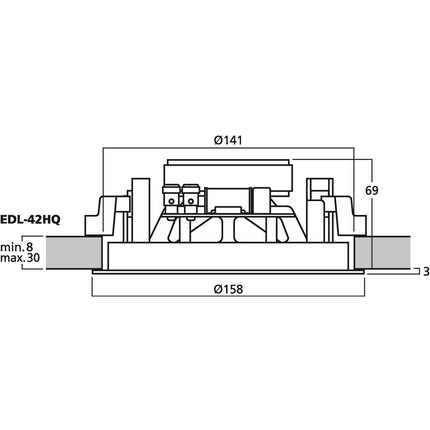 EDL-42HQ - 4" Hifi Væg- & Loftmonteret Højttaler 100V - Fleksibel Lyd