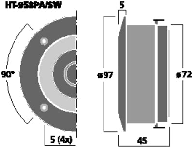 Bullet Diskant 60W HT-958PA/SW - Klar Lyd