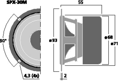SPX-30M Fuldtone Hi-Fi Højttaler 3" - 40W med Neodymium Magnet"