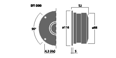 Monacor DT-300 HiFi Silke Dome Diskant 100W - Klar Lyd & Holdbar
