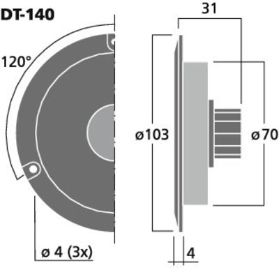 Monacor DT-140 Silkedomediskant 80W 4 Ohm - Naturlig Hi-Fi Lyd
