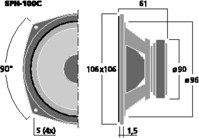 SPH-100C 4" Kulfiber bas/mellemtone