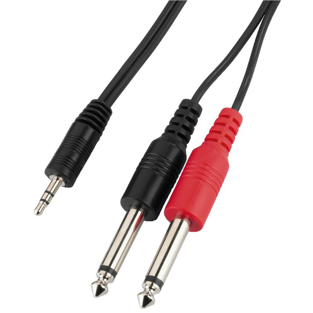 MCA-204 2m Mini Jack-adapter til Dual 6.3mm Mono Jack
