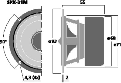 SPX-31M 3" Hi-Fi Højttaler 40W med Neodymium Magnet - Klar Lyd