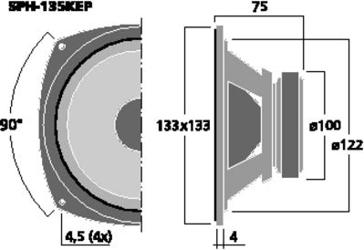 SPH-135KEP 5 1/4" Kevlar Bas-mellemtonehøjttaler 8 Ohm udgået model