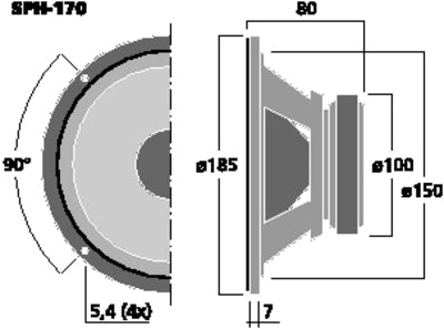 SPH-170 High-End 6 3/4" Bas/Mellemtone Højttalere - Alu & Gummi
