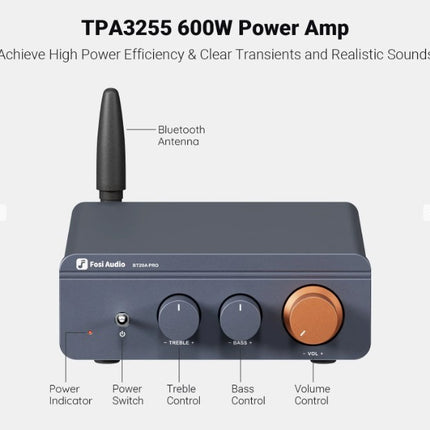 Fosi Audio BT20A Pro Bluetooth Stereo Forstærker