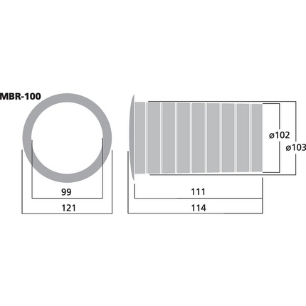 MBR-100 Basrefleksrør 100mm
