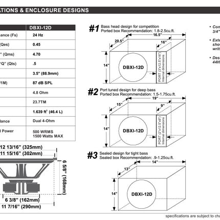 Earthquake DBXI-12D 12" Subwoofer - Dyb Bas & Høj Præcision