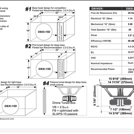 Earthquake DBXi-15D 15" Subwoofer - Kraftfuld Bas & Præcision
