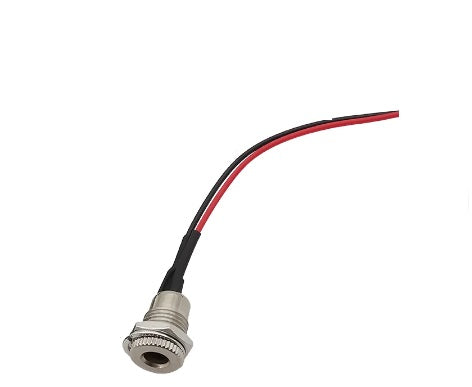 DC Ladestik 2,1mm til Indbygning - Universal, Holdbart, 18cm Ledning