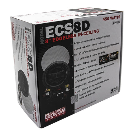 Earthquake ECS-8D Hi-fi Stereo Indbygningshøjttaler - Kraftfuld Lyd & Tidløst Design