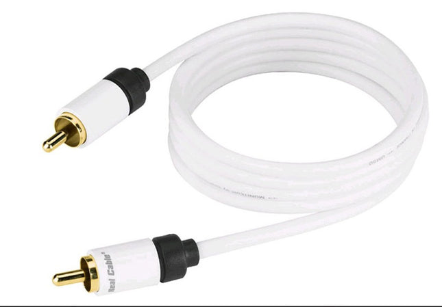 Subwoofer og RCA lydkabel 7.5 meter Hi-fi kvalitet Hvid