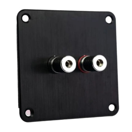 Jantzen Audio Terminalplade sort anodized med silver satin terminaler (1)