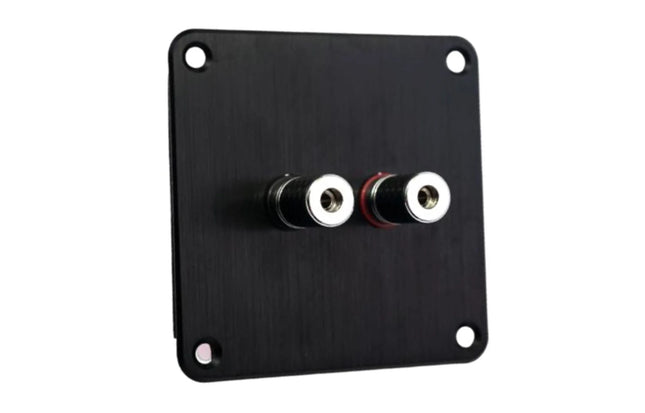 Jantzen Audio Terminalplade sort anodized med silver satin terminaler (1)