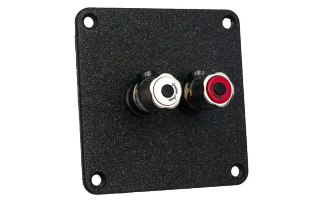 Jantzen Audio Terminalplade pulver lakeret med satin nickel terminaler