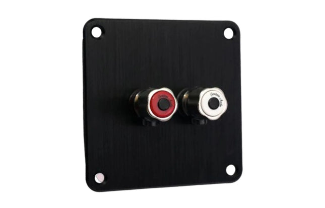 Jantzen Audio Terminalplade sort anodized med silver satin terminaler (2)