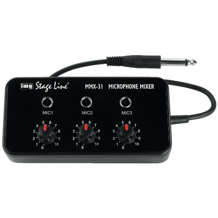 MMX-31 Mikrofonmixer Passiv - 3 Jack Indgange - Ingen Strøm Nødvendig