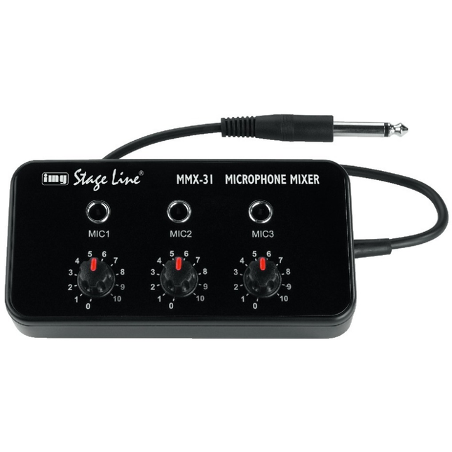MMX-31 Mikrofonmixer Passiv - 3 Jack Indgange - Ingen Strøm Nødvendig