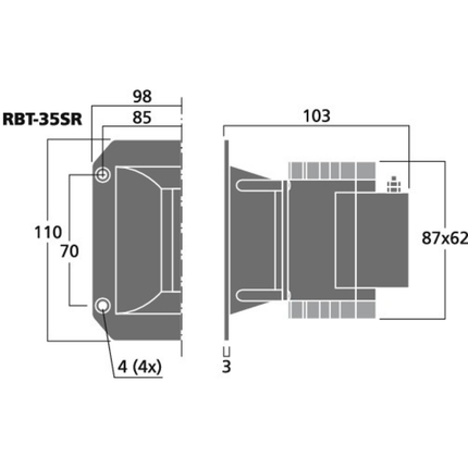 RBT-35SR Ribbon Diskant Højttalerpar - Livlig Lyd og Høj Følsomhed
