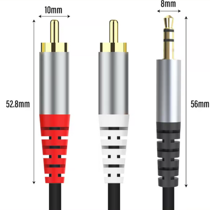 Minijack-Phono Kabel MP-03 1 m - Hi-fi Kvalitet med Forgyldte Stik