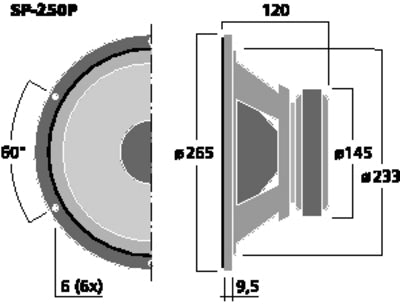 Monacor SP-250P 10" Basenhed 200W 8 Ohm med Kraftfuld Lyd"