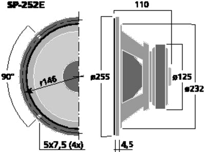 Monacor SP-252E 10" Basenhed - 150W Kraftfuld & effektiv