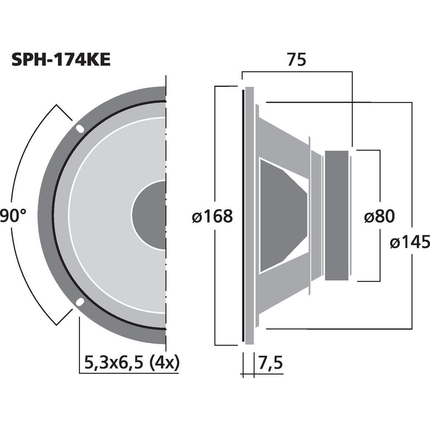 Monacor 6,5" Kevlar Basenhed - HiFi SPH-174KE til DIY & Dali450