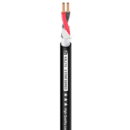Højttalerkabel sort metermål K2L215 2 x 1.5mm2 installationskabel